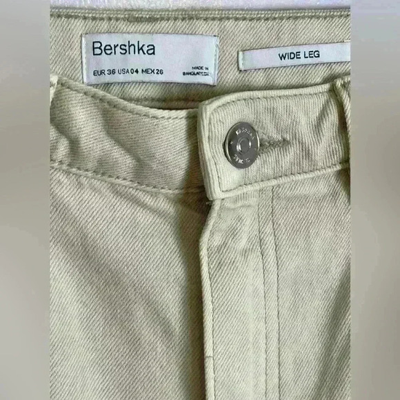Bershka Beige Wide Leg Jeans - Picture 4 of 12